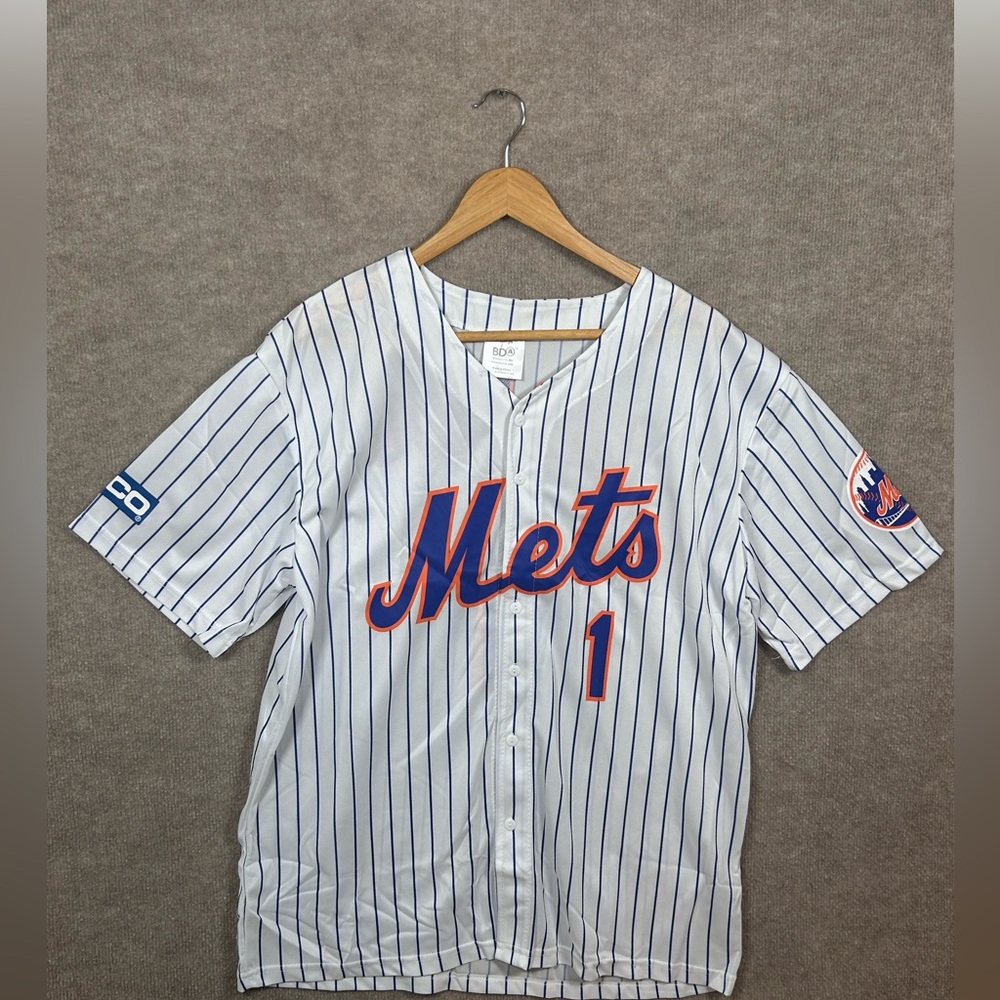 Mets White and Blue Striped Jersey